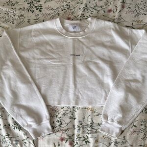 White Cropped Sweatshirt